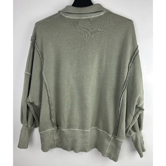 We The Free People Camden Henley Long Sleeve Sweatshirt XS Slouchy Boho Grunge - Picture 9 of 15